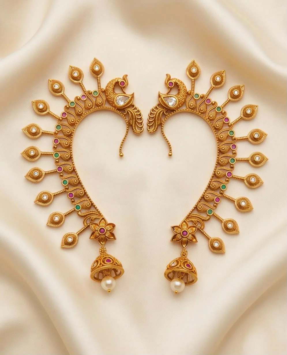Earnings  Gold-Plated Peacock Ear Cuffs alternate view