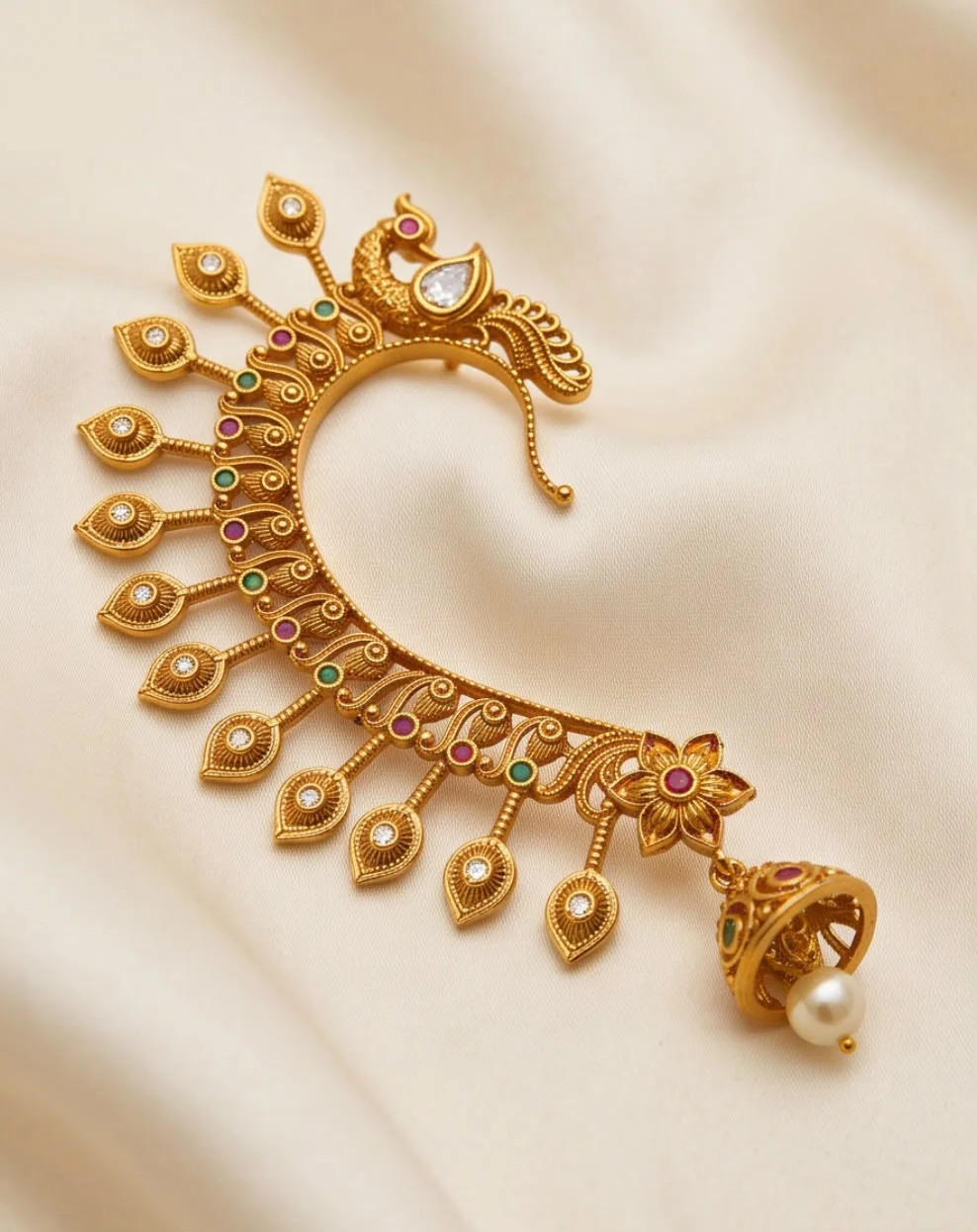 Earnings  Gold-Plated Peacock Ear Cuffs